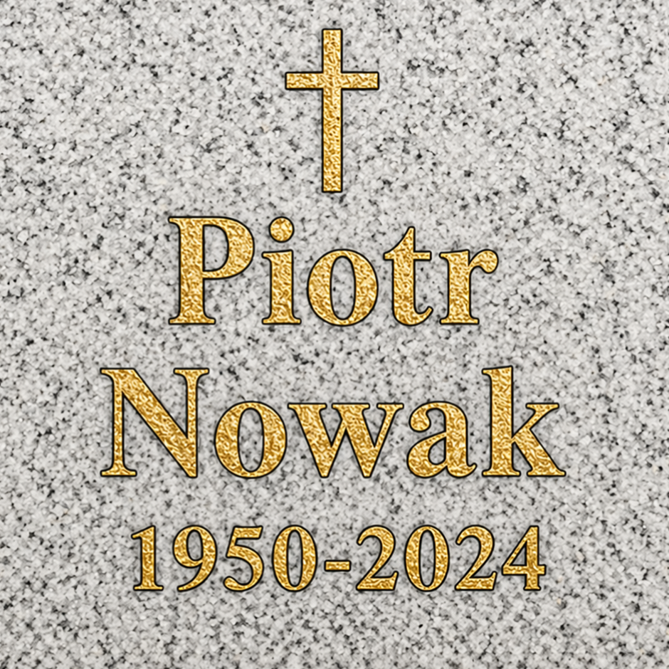 Litery piaskowane złote